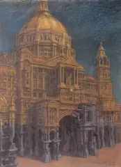 Marcin Kołpanowicz, Architektura fantastyczna, 1996, pastel, papier