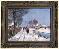 Kurt Neyers, PIERWSZY ŚNIEG, olej, płótno