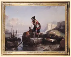 Eugène Le Poittevin, NA BRZEGU MORZA, ok. 1850, olej, płótno