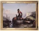 Eugène Le Poittevin, NA BRZEGU MORZA, ok. 1850, olej, płótno