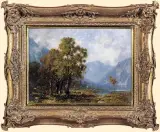 NAD ALPEJSKIM JEZIOREM by Władysław Aleksander Malecki, 1878, olej, płótno, sold Sep 2005