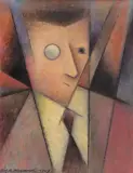 Józef Mieszkowski, PORTRET MĘŻCZYZNY Z MONOKLEM, 1947, olej, płótno