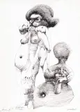 GOUROU V by Jan Lebensztejn, 1965, tusz pióro, papier, sold Jun 2005