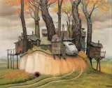 Jesień na Maderze by Jacek Yerka, 2004, pastel, papier, sold Jun 2005