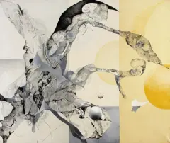 Andrzej Śramkiewicz, PAMIĘĆ I ŻYCIE, 1977, technika mieszana na płótnie