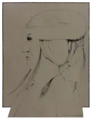 Otylia by Barbara Gawdzik-Brzozowska, 1983, tusze b. pióro, papier beżowy żeberk. z filigrane, sold Jun 2005