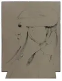 Barbara Gawdzik-Brzozowska, Otylia, 1983, tusze b. pióro, papier beżowy żeberk. z filigrane