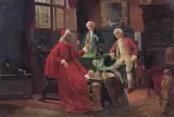 August Herman Knoop, KOLEKCJONER, ok. 1890, olej, sklejka