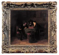 Szymon Buchbinder, GRA W SZACHY, ok. 1890, olej, deska
