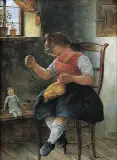 Ludwig Kohrl, MAŁA KRAWCOWA, 1887, olej, płótno
