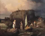 Józef Szermentowski, PRZEPRAWA, 1856, olej, płótno