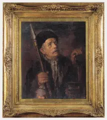 Rudolf Wolf, LATARNIK, po 1930, olej, sklejka