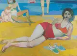 Andrzej Wróblewski, PLAŻA, 1955, olej, płótno