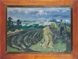 Andrzej Wróblewski, WAGANOWICE – ŻNIWA, 1953, olej, płótno