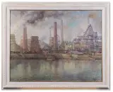 Jan Dutkiewicz, KATOWICE - HUTA KOŚCIUSZKO, 1949, olej, płótno