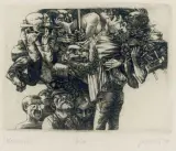 Jacek Gaj, Kuszenie, 1970, miedzioryt, papier