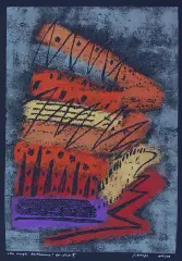 Janina Kraupe, Do muzyki Beethovena, 1965-1998, linoryt barwny, papier czarny