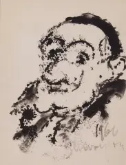 Portret Żyda by Józef Charyton, 1966, gwasz, tusz pędzel, papier kremowy, sold Jun 2005