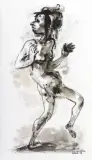 Otto Axer, Tancerka, 1979, tusz, pędzel, papier