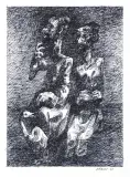 Para z gęsią by Otto Axer, 1977, długopis, papier, sold Jun 2005