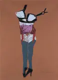 Teresa Pągowska, Kobieta stojąca, 1996, serigrafia barwna, papier