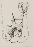 Henryk Tomaszewski, Rysownik, 1958, tusz pióro, papier kremowy