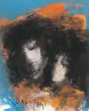 My (Dwie głowy) by Alicja Wahl, 1993, pastel, gwasz, tusz, papier, sold Jun 2005