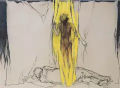Jacek Waltos, SAMUEL I GŁOS, 1985, pastel, papier