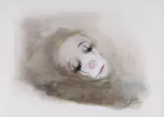 Bożena Wahl, Głowa clowna, pastel, papier