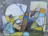 Stasys Eidrigevičius, Na progu, 1997, pastel, papier kremowy