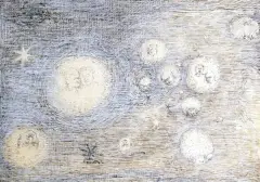 Mleczna droga by Erna Rosenstein, tusz pióro, gwasz biały, karton krem., sold Jun 2005