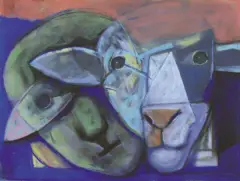 Owca by Stasys Eidrigevičius, 1997, pastel, papier oliwkowy, sold Jun 2005