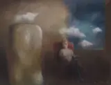 Ewa Pello, Kobieta siedząca w fotelu, 1995, pastel, karton