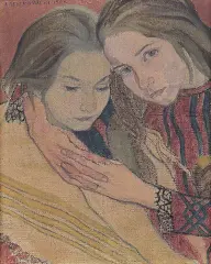 Jan Rembowski, DWIE DZIEWCZYNKI, 1904, olej, płótno