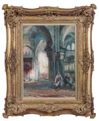 WNĘTRZE MECZETU W ALGIERII by Pierre Tetar van Elven, olej, płótno, sold May 2005