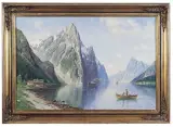 Wilhelm Schmitz-Schulten, NAD FIORDEM, ok. 1920, olej, płótno
