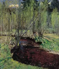 Stanisław Żukowski, LEŚNE ŹRÓDŁO. MAJ, 1923, olej, płótno