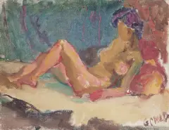 Henryk Gotlib, AKT LEŻĄCEJ KOBIETY, po 1945, olej, płótno