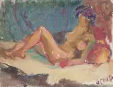 Henryk Gotlib, AKT LEŻĄCEJ KOBIETY, po 1945, olej, płótno
