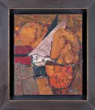 Aleksander Kobzdej, KOMPOZYCJA 1963, olej, płótno