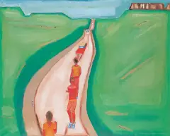 Jerzy Nowosielski, Autostopowiczki, 1964, olej, płótno