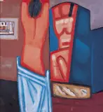 Toaleta by Jerzy Nowosielski, 1963, olej, płyta pilśniowa, sold Apr 2005