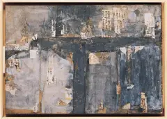 Collage by Teresa Rudowicz, 1960, collage, olej, płótno, sold Apr 2005