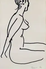 AKT KOBIETY by Tymon Niesiołowski, 1964, tusz, papier, sold Apr 2005