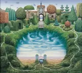 TAJEMNICZY OGRÓD by Jacek Yerka, 2000, akryl, płótno, sold Apr 2005