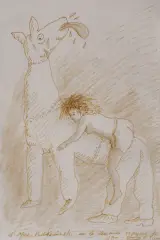 Roland Topor, Według Podkowińskiego, flamaster, akwarela, papier