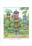 Ogród pod wieżami by Jacek Yerka, 2004, kredki, ołówek, papier, sold Mar 2005