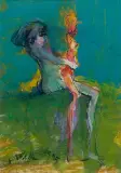 Dwie postaci by Alicja Wahl, 1995, pastel, papier, sold Mar 2005