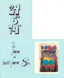 Jan Sawka, Laurka dla Jana, 24 VI 1974, akwaforta, gwasz, flamaster, papier niebieski
