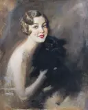 Tadeusz Styka, Portret pani z czarnym pieskiem